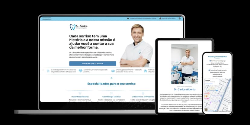 Captura de tela do projeto Dentista Dr. Carlos Alberto